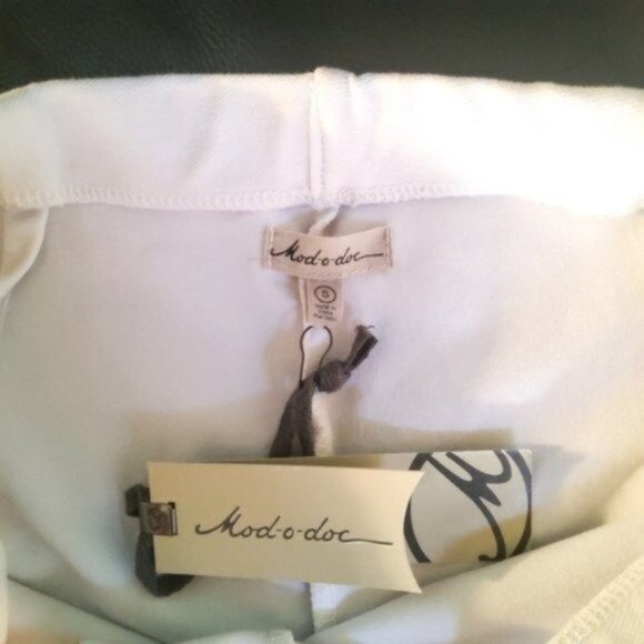 Mod-o-doc Pull On High-rise Stretch Pants White Size Small - Picture 3 of 5